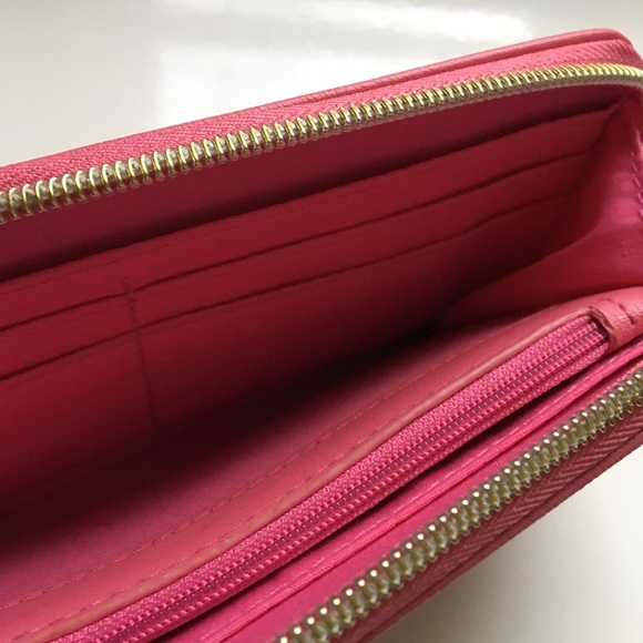 Passion Pink Clutch Wallet with Gold Zipper - Picture 5 of 5